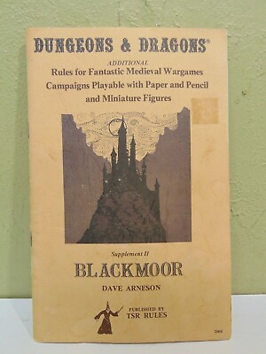 #ad Dungeons amp; Dragons Supplement II 2 Blackmoor 2004 1979 8th Printing Rare Damp;D $129.92