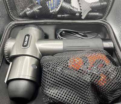 #ad Toloco EM26 Black amp; Gray Portable Deep Tissue HandheldMassage Gun. OPEN BOX $44.99