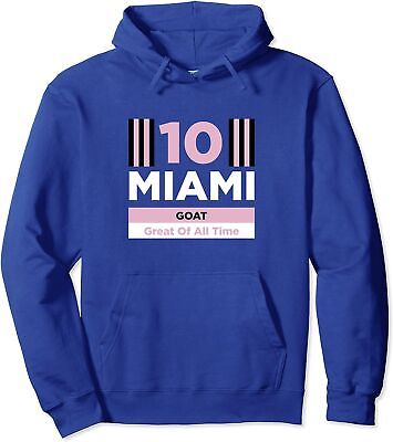 #ad Miami 10 GOAT Great Of All Time Sports Player Gift Unisex Hooded Sweatshirt $34.99