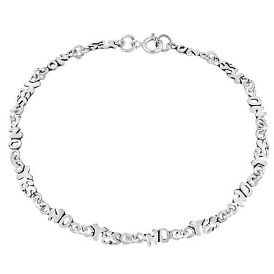 #ad Trendy Yes or No Choices Linked Charms Sterling Silver Bracelet $18.95