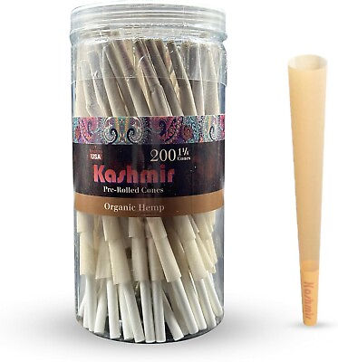 #ad Kashmir Pre Rolled Cones 1 1 4 Size Smooth Organic Rolling Papers Cones 200 Ct $18.99