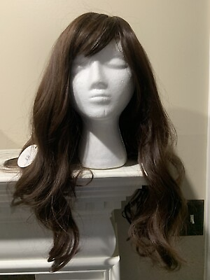 #ad Brown Wig 24quot; Long Synthetic Wig High Density Natural Headline Heat Permanent $15.99