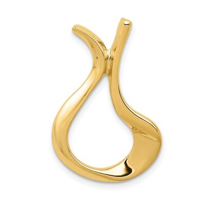 #ad 14K Yellow Gold Polished Slide Pendant for Womens 2.95g $428.00