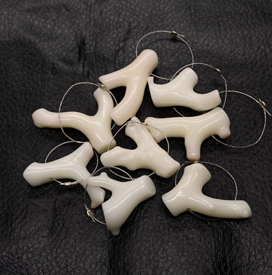 #ad Beautiful 8 Pcs White Coral Stick Beads Antique Japanese White Coral Branch Bead $32.22