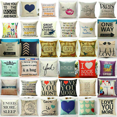 #ad Cover Home Cushion Case Waist Pillow Decorative Square Linen Throw Sofa Cotton C $8.26