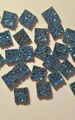 #ad CraftBuddyUS 50 x12mm Stunning AB BLUE Square Resin MoonRock Crystal $6.75