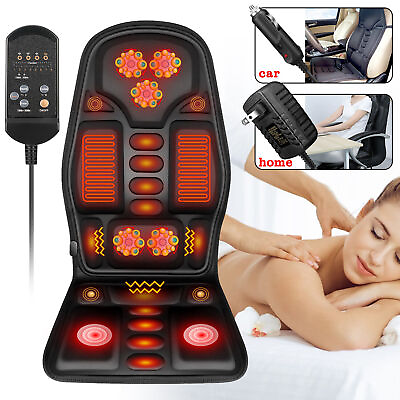 #ad 8 Mode Full Back Massage Cushion Car Home Chair Seat Heated Massager Pain Relief $32.58