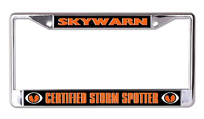 #ad Skywarn Certified Storm Spotter Chrome License Plate Frame $22.99
