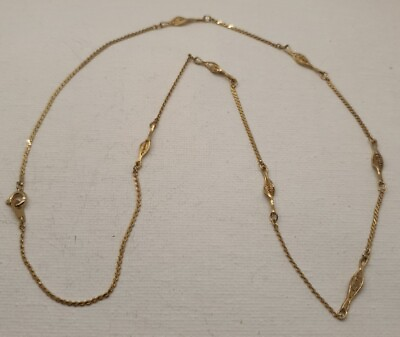 #ad Vintage Gold Tone And Filigree Necklace $13.00