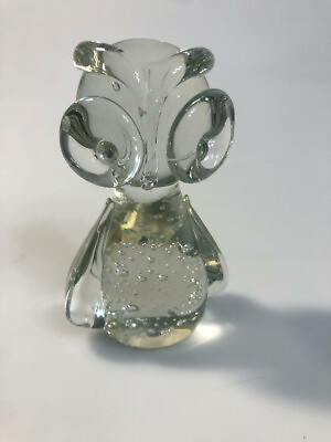 #ad Crystal Owl Solid Glass FREE SHIPPING $28.71