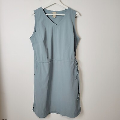 #ad Duluth Trading Co Size L Women#x27;s Breezeshooter Sleeveless Blue Dress $24.50