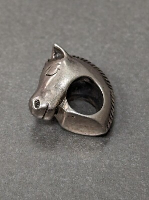 #ad Vintage Sterling Horse Head Charm Bead 925 Silver C $19.99