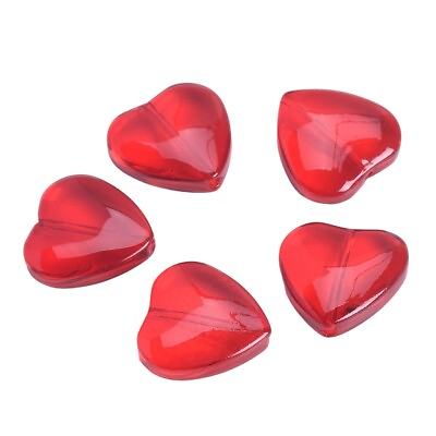 #ad 10pcs Red Heart Shape 20mm Crystal Glass Loose Beads For Jewelry Making DIY $3.98