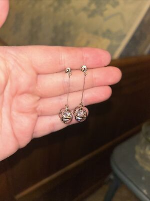 #ad Round Crystal Cubic Zirconia Dangle Drop Earrings $3.00