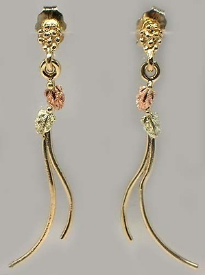#ad Handcrafted S. Dakota Black Hills 12kt Red Green Gold Earrings: Ancient Mycenea $179.99