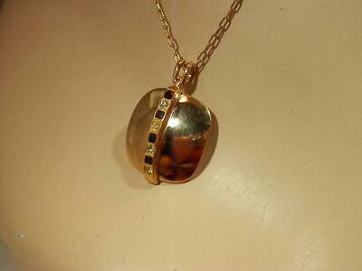 #ad Pretty Vintage 1980#x27;s Rhinestone Deco Gold Tone Small Chain Necklace 261A9 $11.99