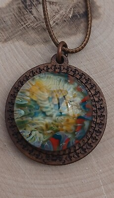 #ad Hand blown glass Contemporary Wearable Art pendant necklace By D. Echeverry WN02 $12.99
