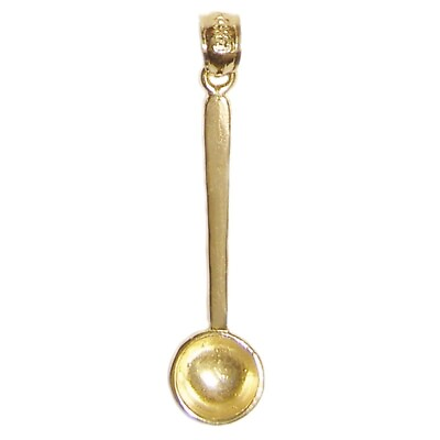 #ad #ad New 14k Yellow Gold Spoon Ladle Pendant $109.99
