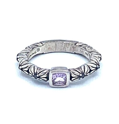 #ad QVC Dweck Diamonds 925. SILVER SQUARE Rhodolite Florette Ring Size 7 $187 $98.00