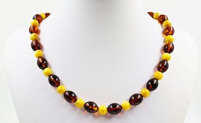 #ad Natural Baltic Amber Necklace Kehribar amber necklace Genuine amber bead pressed C $135.66