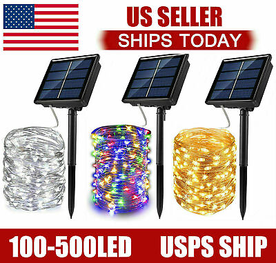 #ad 100 400 LED Solar Power String Fairy Lights Garden Outdoor Party Christmas Lamp $11.93