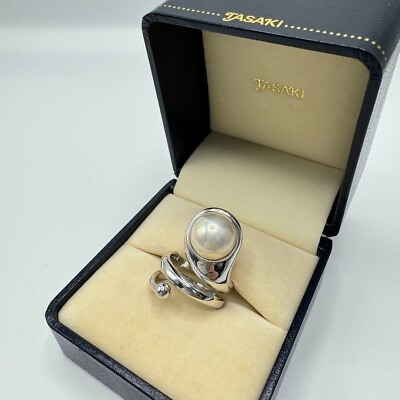 #ad Genuine Tasaki Ring Genuine Pearl Silver Size 9 Beautiful Box Japan 36 60 $375.00