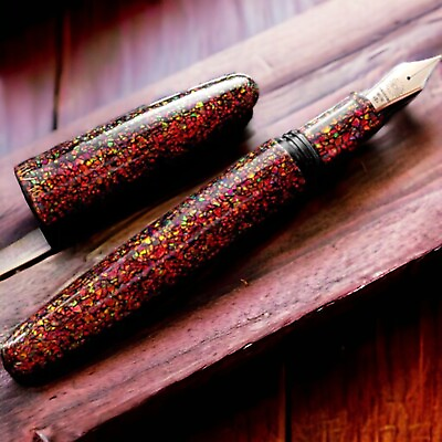 #ad Wancher Dream Pen Ebonite Urushi Fountain pen Kyoto Opal Fairy Sunset F $2899.99