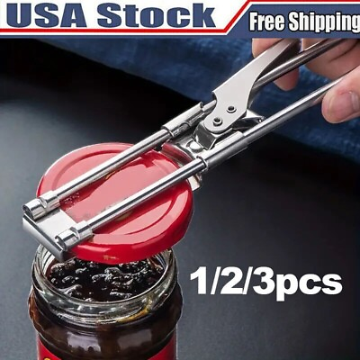#ad 3x Adjustable Multifunctional Stainless Steel Can Opener Jar Lid Gripper Kitchen $11.79