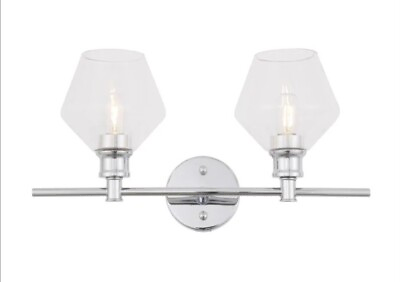 #ad Sullivan Street 2 Light Dimmable Vanity Light CHROME WITH CLEAR GLASS $55.99