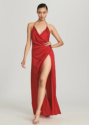 #ad Retrofete Red Ceres Embellished Silk Dress Medium NWT $765.00
