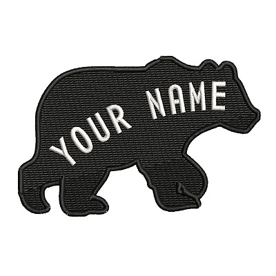 #ad Bear Patch Custom YOUR NAME Personalized Name Tag Embroidered Iron on Applique $5.95