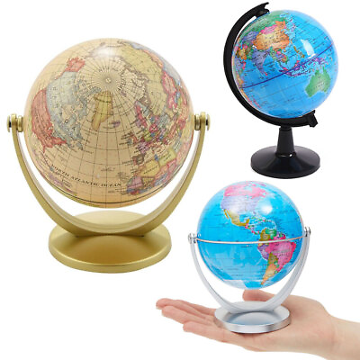 #ad WORLD GLOBE EARTH Map Rotating Geography Ocean Classroom Learning Desktop Home $12.75