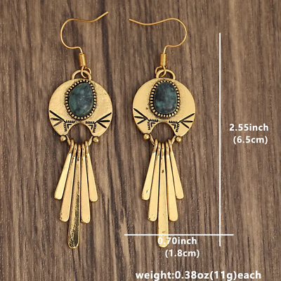 #ad Bohemian Golden Vintage Carving Earrings Tribal Bangle Design Chic Gift Women $13.98