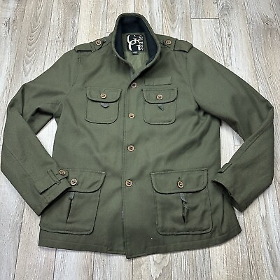 #ad Guess Jacket Mens XXL Green 100% Authentic Brand Fine Quality Military Stye Coat $39.99