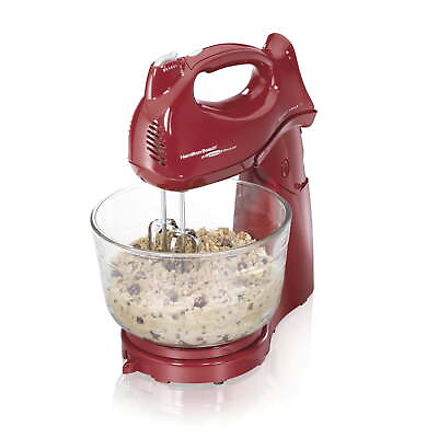 #ad Stand and Hand Mixer 6 Speeds 4 Quarts Red $27.38