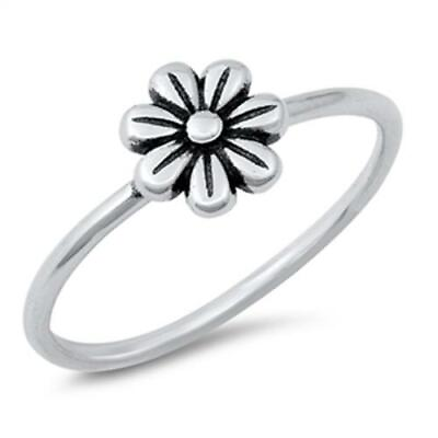 #ad 925 Sterling Silver Flower Fashion Ring New Size 4 10 $13.31