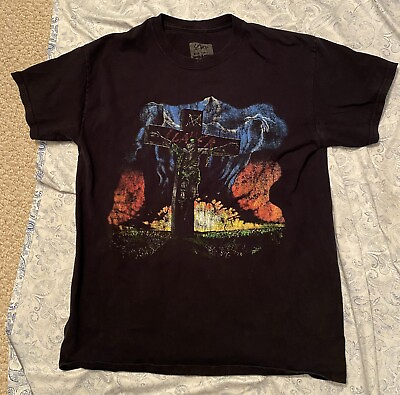 #ad Slayer Graphic Black T Shirt Size Medium Vintage Band Rare $42.99