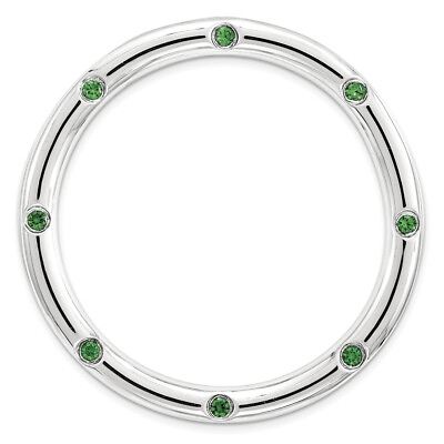#ad Lex amp; Lu Silver Stackable Expressions Large Created Emerald Chain Slide LAL8745 $48.99
