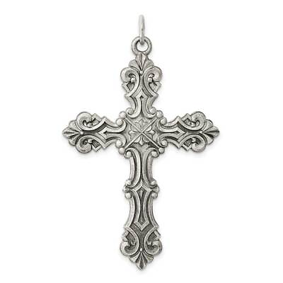#ad Sterling Silver Antiqued Cross Pendant 1.4 x 2.1 in $120.84