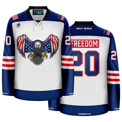 #ad 4th of July Screaming Eagle Holiday Hockey Jersey $134.95