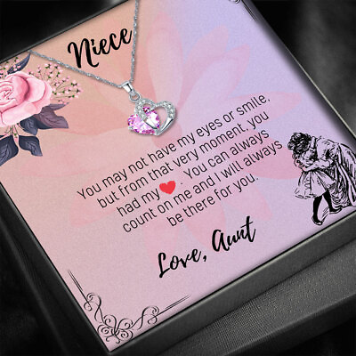 #ad To My Niece heart Necklace Birthday Gift from Aunt Graduation Christmas $25.99