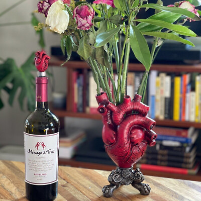 #ad Anatomical Heart Vase Resin Flower Pot Home Shelf Table Decor Desktop Ornament $19.99