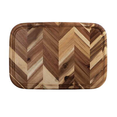 #ad Herringbone Acacia Wood Cutting Carving and Serving Board 13” x 19” $19.97