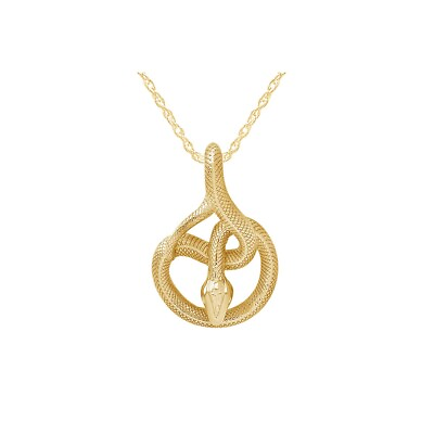 #ad #ad Fashion Animal Snake Slide Pendant Necklace 14K Yellow Gold Plated Sterlg Womens $84.23