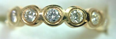 #ad 2ct T.W. natural diamond anniversary ring 14KY gold size 6.25 16 diamonds $1994.99