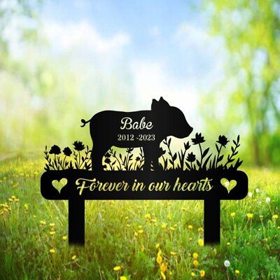 #ad Personalized Pig Memorial StakeCustom Pig Sign NamePersonalized Pig Farm Decor $89.99