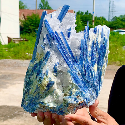 #ad 7.11LB Rare Natural beautiful Blue KYANITE with Quartz Crystal Specimen Rough $573.75