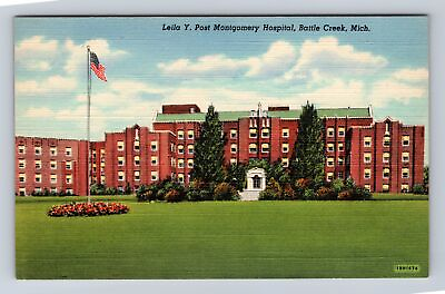 #ad Battle Creek MI Michigan Leila Y Post Montgomery Hospital Vintage Postcard $7.99