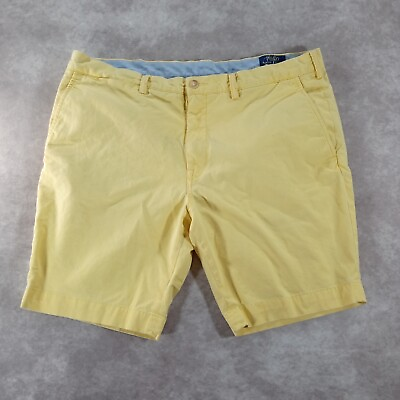 #ad Polo Ralph Lauren Chino Shorts Men#x27;s 38 Yellow Stretch Slim Fit *FLAW* $23.99