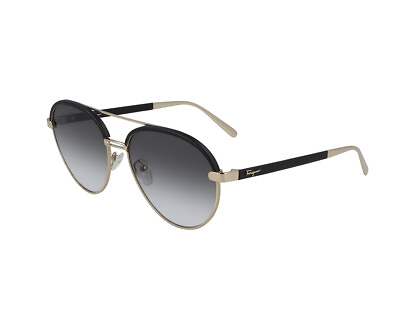 #ad Ferragamo Sunglasses SF229SL 42684 786 Gold gray Authentic Woman $304.10